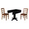 International Concepts 36 in. Solid Wood Square Dual Drop Leaf Dining Table with 2 Chairs in Black/Distressed Oak K46-36SDP-C42-2-2 - alternate 5